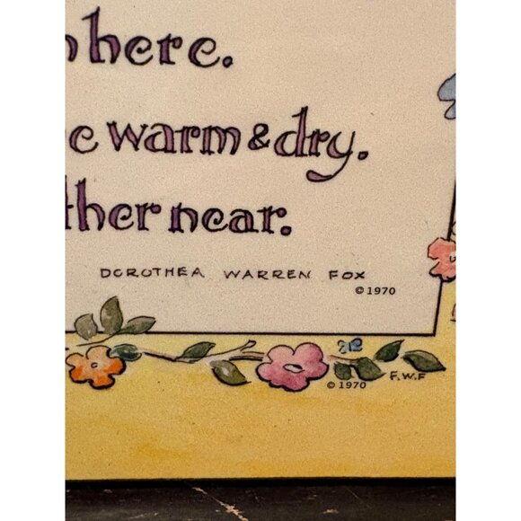 Vintage 1970 "A Babys Prayer" Plaque Artwork By Dorothea Warren Fox Nursery - Picture 2 of 3